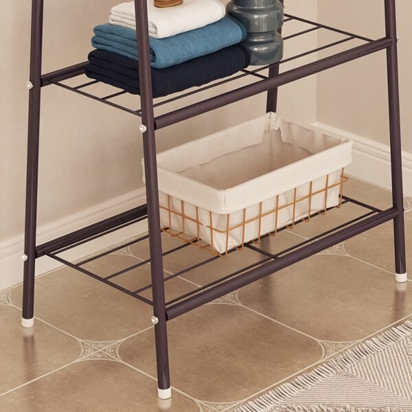 Versatile 2-Tier Metal Clothes & Hat Rack - Portable, Space-Saving Storage Organizer for Bedroom, Living Room, and Entryway