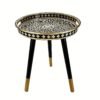 Tray Table with Removable Legs for Small Space Room, Golden Shell Pattern Style Plastic Serving Tray with Handles Coffee Table