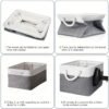 3pcs Large Folding Storage Bins Set - Contemporary Style, Rope Handles, Versatile Organizer for Clothes, Laundry Baskets