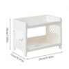 Two-Level White Rectangular Desk Organizer, Matte PP Material, Compact Storage Shelf