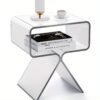 Modern Water-Resistant Acrylic Bedside Table - Plastic Side Table with <3.2 Cu Ft Storage, Assorted Colors