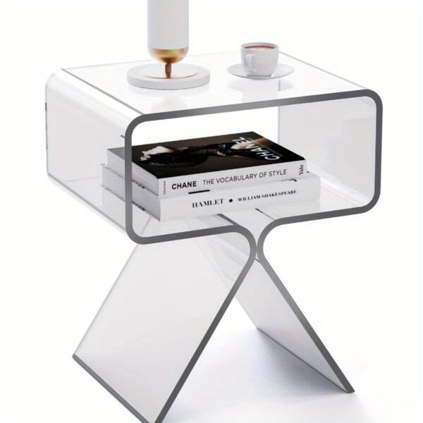 Modern Water-Resistant Acrylic Bedside Table - Plastic Side Table with <3.2 Cu Ft Storage, Assorted Colors