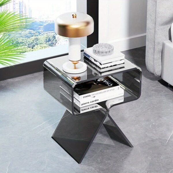 Modern Water-Resistant Acrylic Bedside Table - Plastic Side Table with <3.2 Cu Ft Storage, Assorted Colors