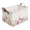 Storage Basket Spring Garden Flower Plants Objects Bin Collapsible Book Shelf Basket