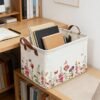 Storage Basket Spring Garden Flower Plants Objects Bin Collapsible Book Shelf Basket