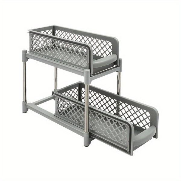 2-tier Open Storage Drawer Rack, Bathroom Organizer, Under-sink Cabinet Organizer