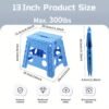 Blue Non-Slip Foldable Step Stool, Portable Lightweight Small Stool with Handle