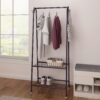 Versatile 2-Tier Metal Clothes & Hat Rack - Portable, Space-Saving Storage Organizer for Bedroom, Living Room, and Entryway
