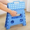 Blue Non-Slip Foldable Step Stool, Portable Lightweight Small Stool with Handle