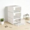 3pcs Thickened Plastic Clothing Storage Boxes - Modern Rectangular Design with Multi-Functional Drawers