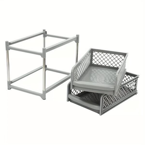2-tier Open Storage Drawer Rack, Bathroom Organizer, Under-sink Cabinet Organizer