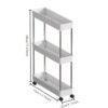 3-Tier Office Storage Cart with Metal Rod & 360° Silent Universal Wheel, Ultra-Thin Space-Saving Organizer