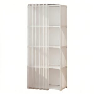 A Four-Tier Multifunctional, Easy-To-Install Minimalist Clothing Storage Cabinet, Dustproof Bookshelf