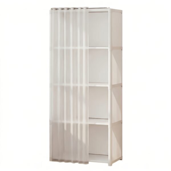 A Four-Tier Multifunctional, Easy-To-Install Minimalist Clothing Storage Cabinet, Dustproof Bookshelf