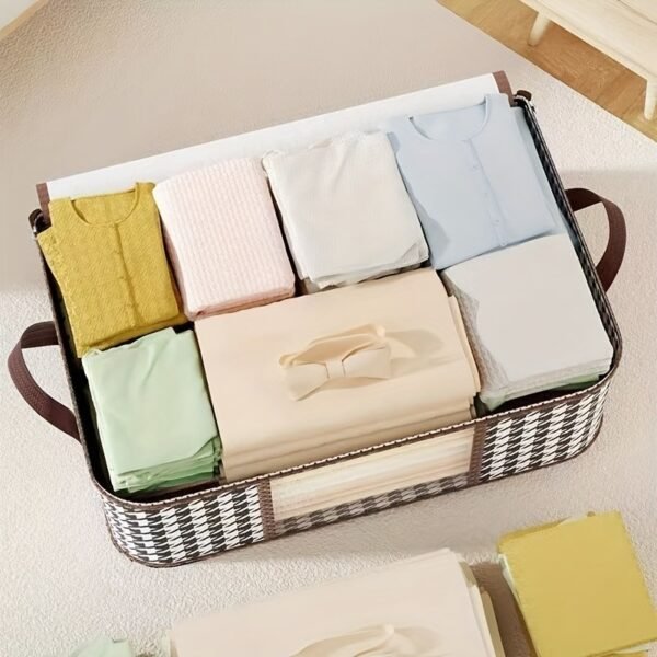 Two Extra-Large Storage Boxes, 2pcs 75L/2pcs 50L Foldable Fabric Storage Bins with Flip-Top Handles, Made of Durable Non-Woven Fabric
