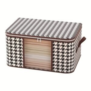 Two Extra-Large Storage Boxes, 2pcs 75L/2pcs 50L Foldable Fabric Storage Bins with Flip-Top Handles, Made of Durable Non-Woven Fabric