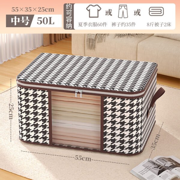 Two Extra-Large Storage Boxes, 2pcs 75L/2pcs 50L Foldable Fabric Storage Bins with Flip-Top Handles, Made of Durable Non-Woven Fabric