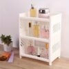 Two-Level White Rectangular Desk Organizer, Matte PP Material, Compact Storage Shelf