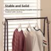 Versatile 2-Tier Metal Clothes & Hat Rack - Portable, Space-Saving Storage Organizer for Bedroom, Living Room, and Entryway
