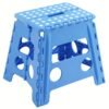 Blue Non-Slip Foldable Step Stool, Portable Lightweight Small Stool with Handle
