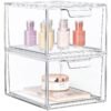 Clear Small Stackable Storage Drawers, Acrylic Bathroom Makeup Organizer, Plastic Storage Bins for Vanity