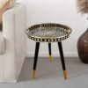 Tray Table with Removable Legs for Small Space Room, Golden Shell Pattern Style Plastic Serving Tray with Handles Coffee Table