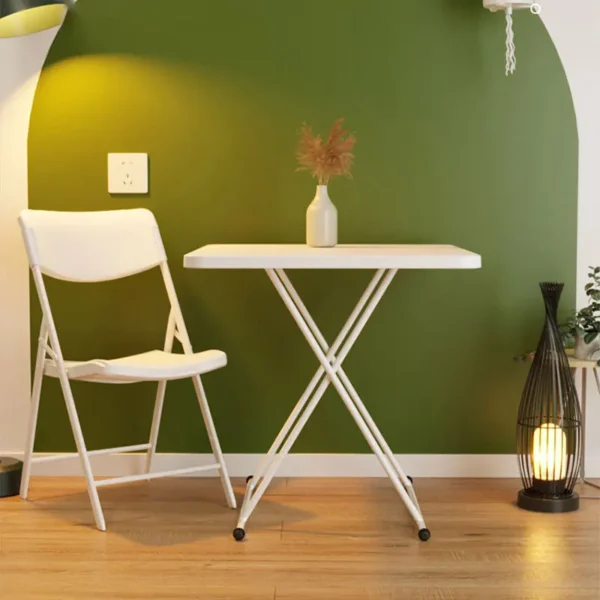 Plastic Home Folding Table Durable Space Efficient Square Table Simple Rental Room Folding Computer Desk Small Square Table