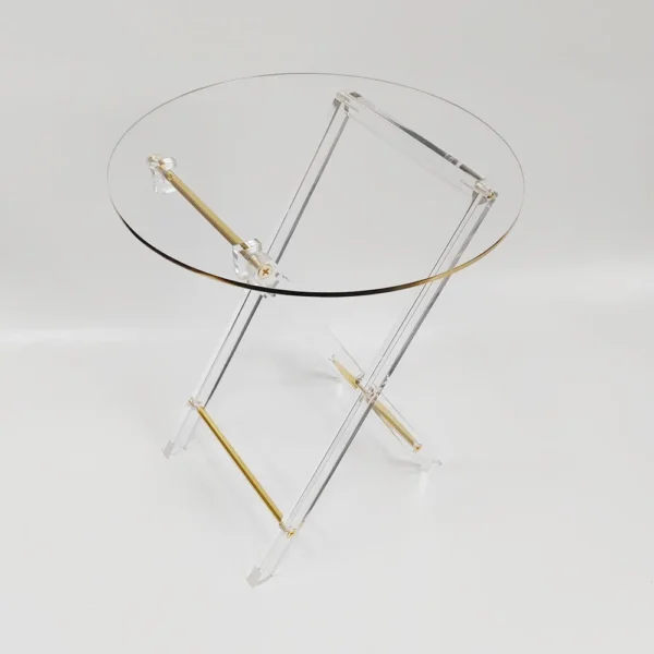 Middle Eastern Arabic style folding small dining table edge bronzing hot silver acrylic goods