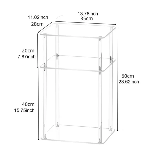 Acrylic Side Table 3 Tier End Table Storage Shelf Bedroom Furniture Clear NightStand Table Bedside Table for Sofa Hallway