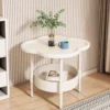 Trendy 40*40CM Side Table Samll Plastic End Table Double Layer With Storage Bedside Table for Living Room