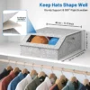 Hat Storage Box with Clear Window - Foldable Cap Organizer for Baseball Caps & Accessories