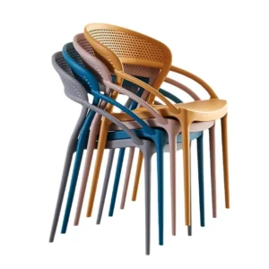 Plastic Chair Backrest, Home Thick Backrest Chair, Casual Nordic Minimalist Dining Chair, Restaurant Chair, Outdoor Armchair - Assorted Colors