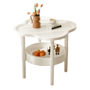 Trendy 40*40CM Side Table Samll Plastic End Table Double Layer With Storage Bedside Table for Living Room