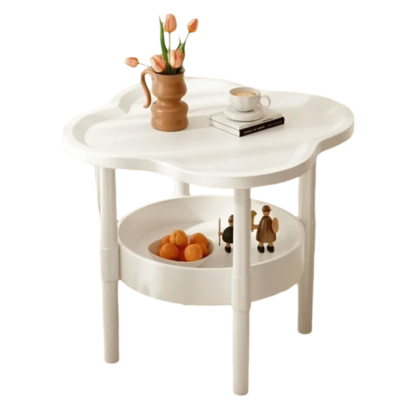 Trendy 40*40CM Side Table Samll Plastic End Table Double Layer With Storage Bedside Table for Living Room