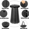 Adjustable Folding Stool 6.5-45cm - Lightweight Portable Camping Stool for Outdoor Fishing, BBQ & Travel, Supports 397lb/180kg