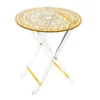 Middle Eastern Arabic style folding small dining table edge bronzing hot silver acrylic goods