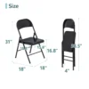 4 Pack Folding Chair, Indoor Outdoor Portable Stackable Commercial Seat with Steel Frame 350lb