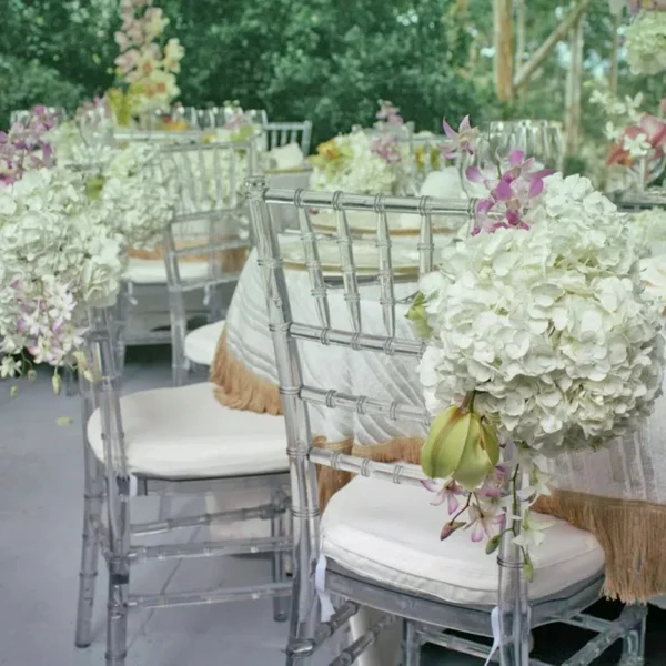 Acrylic Plastic Transparent Chiavari Chairs For Wedding Party Dining Arrangement