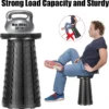 Adjustable Folding Stool 6.5-45cm - Lightweight Portable Camping Stool for Outdoor Fishing, BBQ & Travel, Supports 397lb/180kg