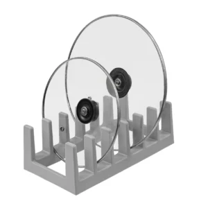 Multi-Purpose Space-Saving Hanging Shelf Compatible - Heavy-Duty Plastic Pot Lid Holder & Dish Rack with Shelf, No Assembly