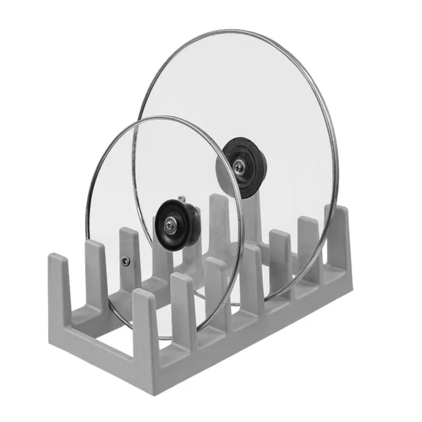 Multi-Purpose Space-Saving Hanging Shelf Compatible - Heavy-Duty Plastic Pot Lid Holder & Dish Rack with Shelf, No Assembly