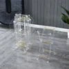 Middle Eastern Arabic style folding small dining table edge bronzing hot silver acrylic goods