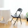 4 Pack Folding Chair, Indoor Outdoor Portable Stackable Commercial Seat with Steel Frame 350lb