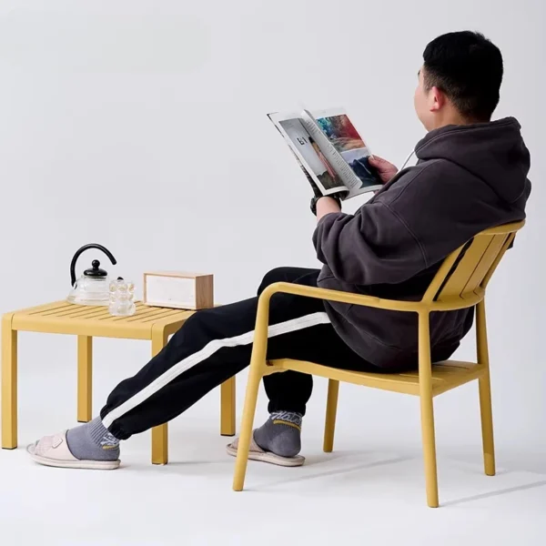 Stackable Plastic Chair, INS Style Lightweight Lounge Chair with UV Protection, Multi-Color Outdoor & Indoor Seating for Beach