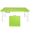 121.92cm Folding Table Green, Foldable Table with Carrying Handle, Steel Legs Heavy Duty Portable Utility Table
