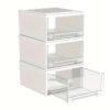 3pcs Thickened Plastic Clothing Storage Boxes - Modern Rectangular Design with Multi-Functional Drawers