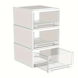 3pcs Thickened Plastic Clothing Storage Boxes - Modern Rectangular Design with Multi-Functional Drawers