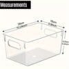 4pcs Clear Plastic Storage Bins, Pantry Organizers and Storage Containers Fridge Organizer Bins Kitchen Cabinet Organizer Cabinet Organizer Bin