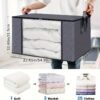 3pcs Large Capacity Foldable Fabric Storage Boxes with Flip-Top Lid & Handles, Durable Non-Woven Collapsible Organizer Bins