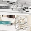 Clear Small Stackable Storage Drawers, Acrylic Bathroom Makeup Organizer, Plastic Storage Bins for Vanity